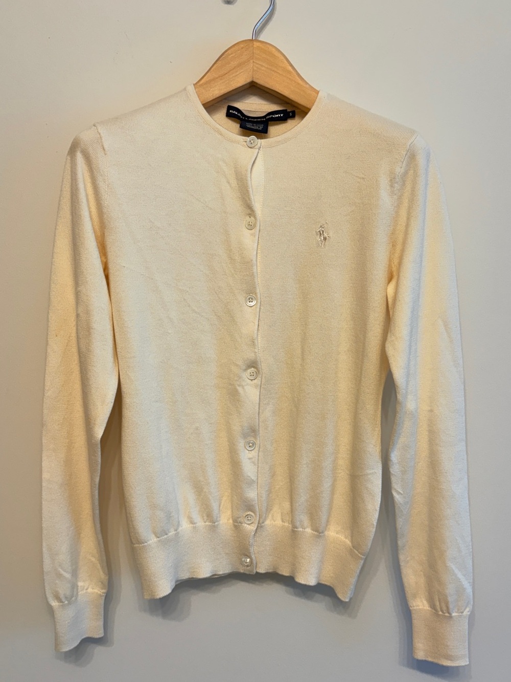 Ralph Lauren cream cotton cardigan sz s small new
